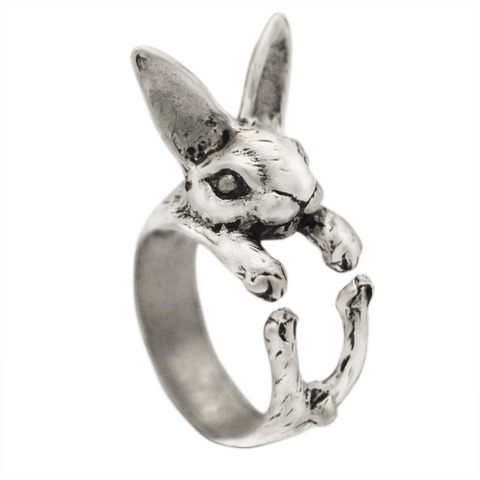 QIAMNI réglable Vintage Hippie Chic à la main lapin lapin Animal knuckle anneaux pour femmes filles charme cadeau bijoux de mode ► Photo 1/6