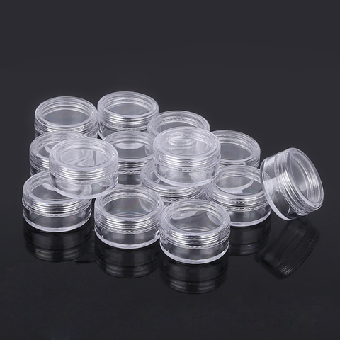 100 pièces 2g 3g 5g 10g 15g 20g vide Pot de crème cosmétique en plastique, Transparent échantillon maquillage Pot ombre à paupières baume à lèvres conteneur ► Photo 1/6