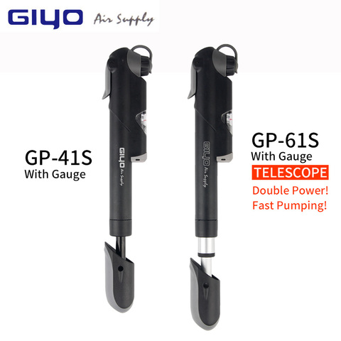 GIYO – Mini pompe à Air pour vélo de route et vtt 61S, jauge baromètre, GP-41 psi, haute pression, accessoires de cyclisme, Presta Schrader ► Photo 1/6