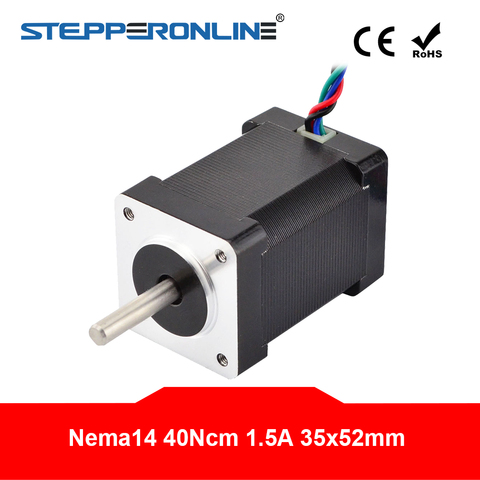 Moteur pas à pas Nema 14, 40ncm (56.7oz.in), 1,5 a, 35x35x52mm, 4 fils, pour bricolage, imprimante 3D ► Photo 1/5