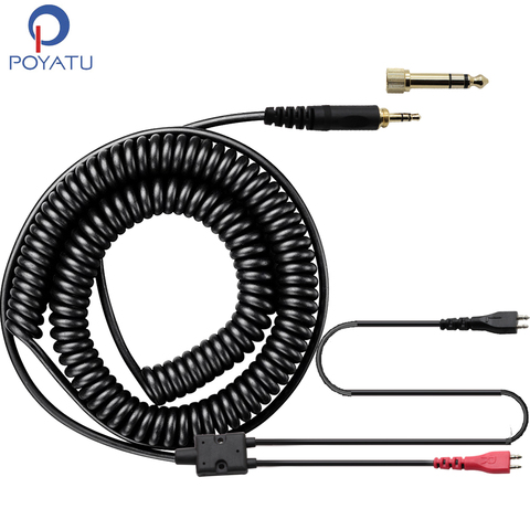 Câbles d'écouteurs enroulés à ressort Poyatu pour Sennheiser HD25 HD25-1 HD25-1 II HD25-C HD25-13 HD 25 câbles de remplacement ► Photo 1/6