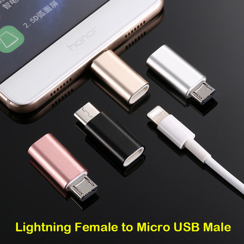 Adaptateur 8 broches femelle vers Micro USB mâle, Mini convertisseur de câble de téléphone Android, connecteur de charge rapide pour iPhone ► Photo 1/1