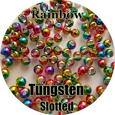 Perles tungstène couleur arc-en-ciel 100, pêche à la mouche, fendue ► Photo 1/1