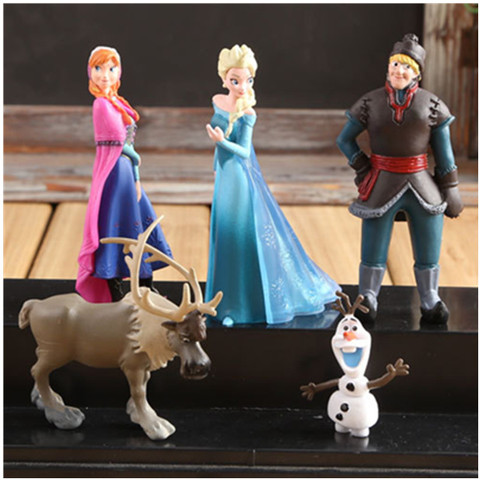 Figurines de la reine des neiges Disney en PVC, 5 pièces, Anna, Elsa, Kristoff, Sven, Olaf, modèles de Collection, poupées, jouets pour enfants, cadeau d'anniversaire ► Photo 1/6