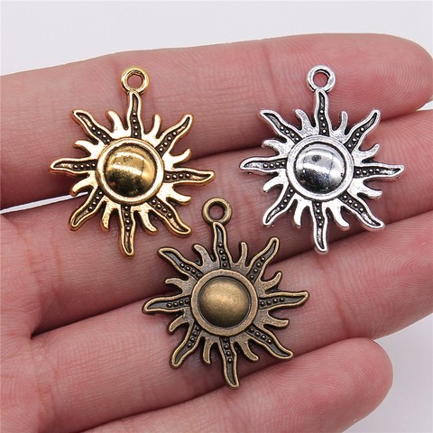 WYSIWYG 10 pièces 28x25mm 3 couleurs soleil breloques soleil pendentif breloques pour la fabrication de bijoux ► Photo 1/4