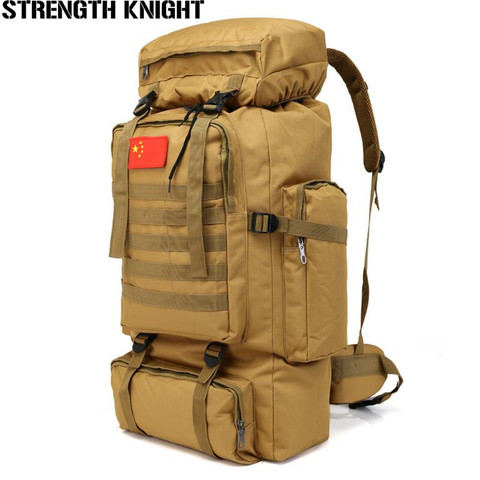 Sac à dos étanche de grande capacité 70l, en Nylon tactique militaire, sac militaire pour hommes, sac à dos de voyage en randonnée ► Photo 1/6