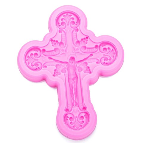 Ange Ailes de qualité Alimentaire fondant gâteau silicone moule Jésus croix pour Inverse formant polymère argile chocolat décoration outils F1042 ► Photo 1/6