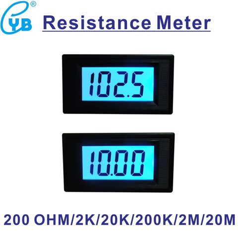 Ohmmètre numérique LCD, testeur de résistance, impédance, 0-200 OHM 2K 20K 200K 2M 20M ohmmetro ► Photo 1/6