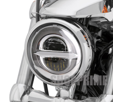 Phares de moto LED DRL, chromé, nouveau style, 5.75 pouces, phare led pouces, 5 pouces, 3/4 pouces, 50W, pour Harley Sportster 883 XL883 FXCW ► Photo 1/6