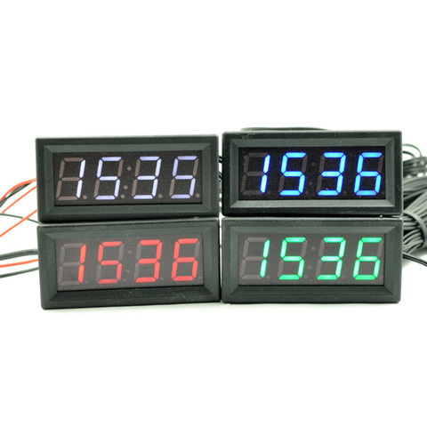 Voltmètre numérique 0.56 pouces, 5 ~ 60v, horloge de température intérieure/extérieure, Double capteurs pour automobile et moto ► Photo 1/6