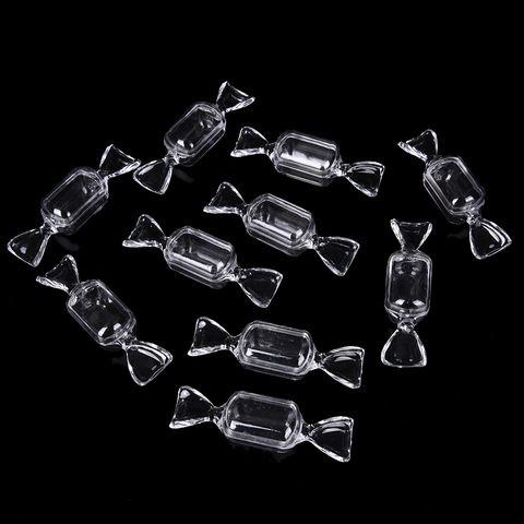 10 pièces 8CM Transparent en plastique Transparent en forme de bonbons boîtes de rangement ► Photo 1/6