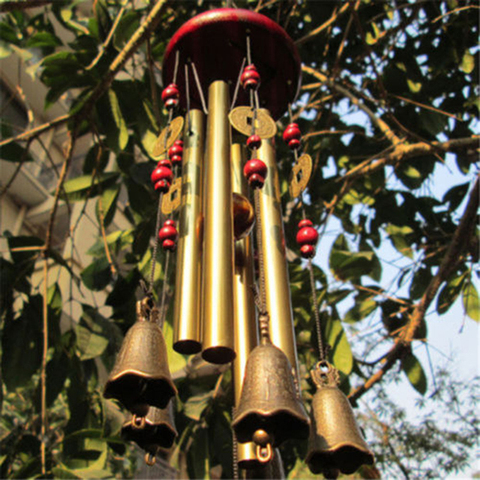 Vie en plein air carillons éoliens cour jardin Tubes cloches cuivre Antique carillon tenture murale décoration de la maison carillons éoliens ► Photo 1/6