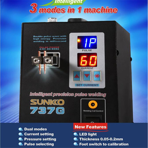 SUNKKO-Machine à souder par points pour batterie au Lithium, 737G, 18650, lumière LED, 1,5kw, pour le soudage par impulsion ► Photo 1/5