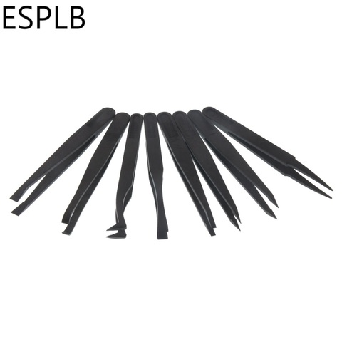 ESPLB-pincettes plastique antistatiques, ensemble de 8 pièces, pincettes droites, courbes ESD, pincettes électroniques réparation des PCB ► Photo 1/6