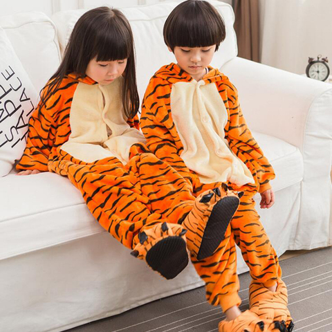 Combinaison Cosplay tigre pour enfants, Costume Kigurumi dessin animé, combinaison pour fille et garçon, déguisement Animal, pyjama une pièce ► Photo 1/6