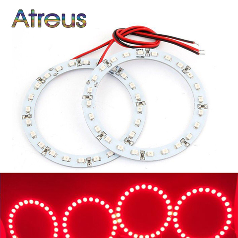 Atreus – LED yeux d'ange DRL pour accessoires universels, 40/60/80/100/120mm, 2X anneaux de Halo COB pour phares de voiture, 12V ► Photo 1/6