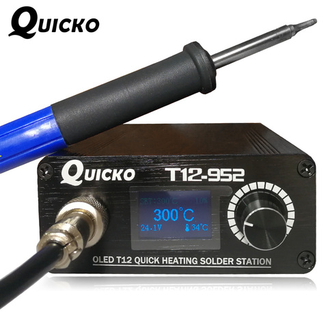 Station de soudage numérique QUICKO STC T12 OLED T12 9501 embouts de soudage avec poignée 108 W grande puissance pour pointes de fer sans plomb HAKKO ► Photo 1/3