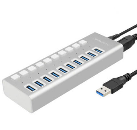 Acasis – adaptateur d'alimentation USB 3.0 Hub 10 ports 12V 4A, chargeur avec interrupteur, séparateur Multi USB, USB 3.0, pour Macbook, PC portable ► Photo 1/6