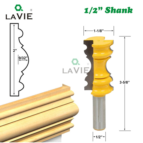 LAVIE-fraise à tige, grande tige de 1/2 pouces, pour chaise, moulage, routeur à tige, 12mm, pour outils de menuiserie MC3101, 1 pièce ► Photo 1/2