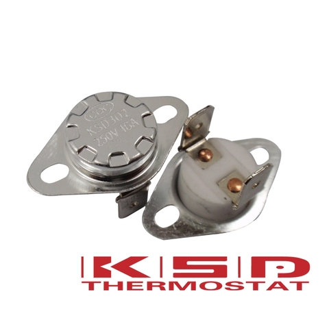 5 pièces KSD301/KSD302 150C 150 degrés Celsius, 16A 250V N.C. Interrupteur de température Thermostat en céramique, normalement fermé, interrupteur de commande ► Photo 1/2