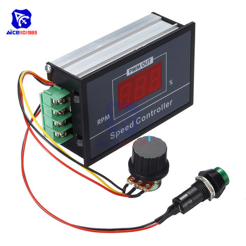 Diymore – contrôleur de vitesse de moteur PWM avec interrupteur potentiomètre rotatif B100K, affichage numérique LED 6-60V 30A 0-100% DC 12V 24V 48V ► Photo 1/6