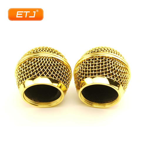 2 pièces Microphone boule maille Grille Beta58 SM 58 Microphone accessoires rotule accessoire de remplacement galvanoplastie couleur or ► Photo 1/6