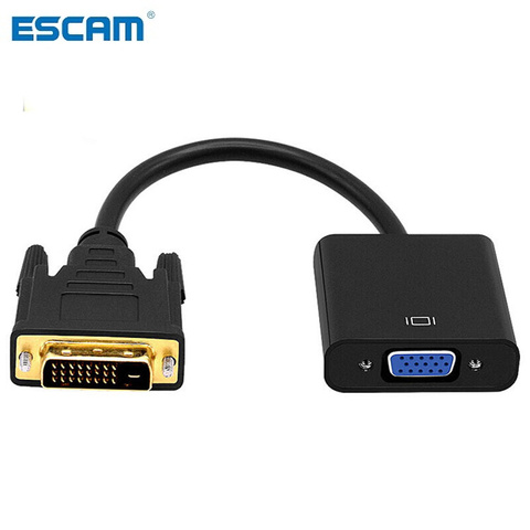 ESCAM – adaptateur Full HD 1080P DVI-D vers VGA, 24 + 1 25 broches mâle vers 15 broches femelle, convertisseur de câble pour ordinateur, moniteur HDTV ► Photo 1/6