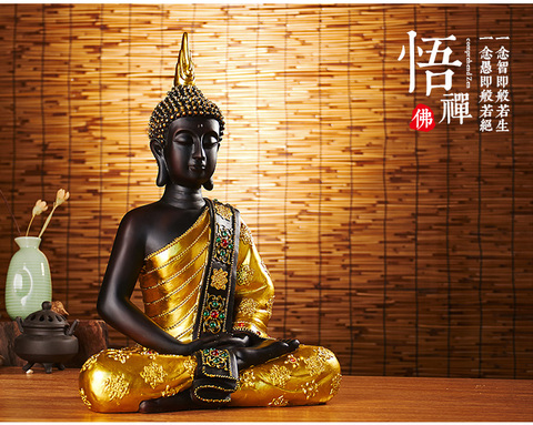 Fournitures bouddhistes #42CM LARGE | Fournitures bouddhistes, pour la maison, bénir la chance, bouddha, asie du sud-est, statue artistique de bouddha assis ► Photo 1/1