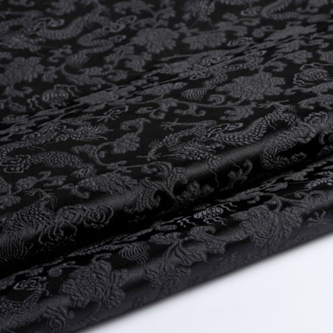 Jacquard en tissu Dragon brocart noir, vêtements de qualité, tapisserie d'ameublement, décoration de maison, 5 ► Photo 1/6