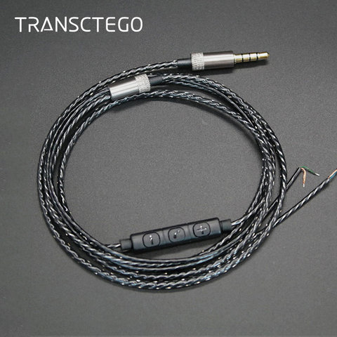 TRANSCTEGO 3.5mm Jack bricolage écouteur câble Audio contrôleur réparation remplacement casque 18 fil de cuivre ► Photo 1/6