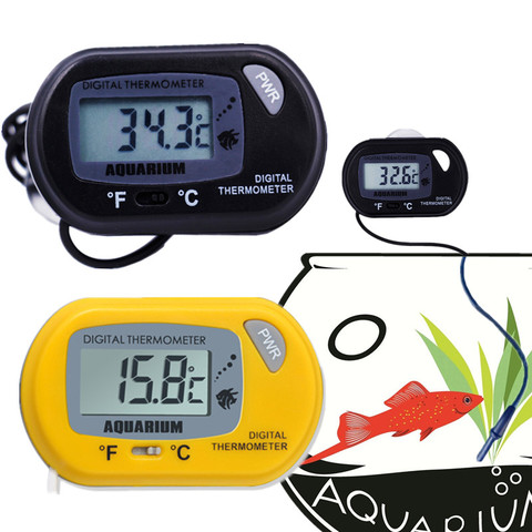 Numérique écran LCD Fish Aquarium Reptile Terrarium température Thermomètre Sonde Compteur réfrigérateur avec Ventouse 10% off ► Photo 1/6