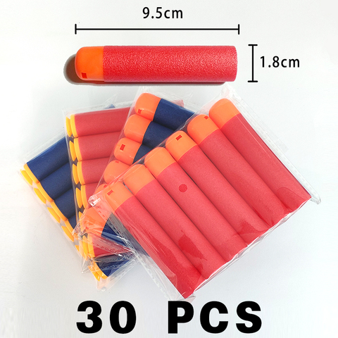 Fusil de Sniper rouge 9.5x1.8cm, 30 pièces, fléchettes pour Nerf Mega, jouet pour enfants, fléchettes de recharge en mousse, grosse tête à trou, cadeau HongChi ► Photo 1/6