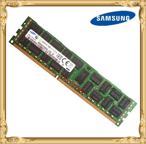 Samsung – mémoire de serveur, modèle DDR3 REG ECC 1600, capacité 8 go 16 go, fréquence d'horloge PC3-12800R MHz, RAM 2RX4 X58 X79, DIMM, broches 240pin 12800 ► Photo 1/1