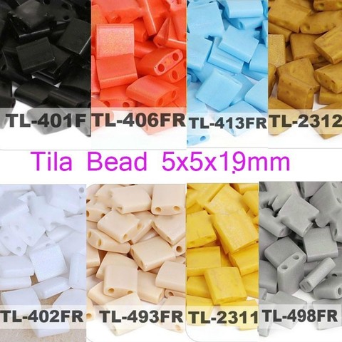 Taidian – perles de rocaille Miyuki Tila, pour bricolage, fabrication de Bracelets, 2 trous 5x5x1.9MM 3/5 grammes/lot ► Photo 1/6