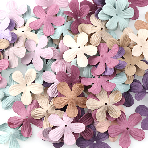 30 pc petites fleurs en cuir exquis à la main fleur artificielle tête de mariage décoration bricolage Scrapbooking artisanat fausse fleur ► Photo 1/6