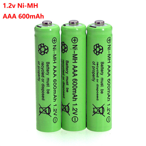 3 pièces 1.2v NI-MH AAA piles 600mAh Rechargeable nimh batterie 1.2V Ni-Mh aaa pour télécommande électrique voiture jouet RC ues ► Photo 1/5