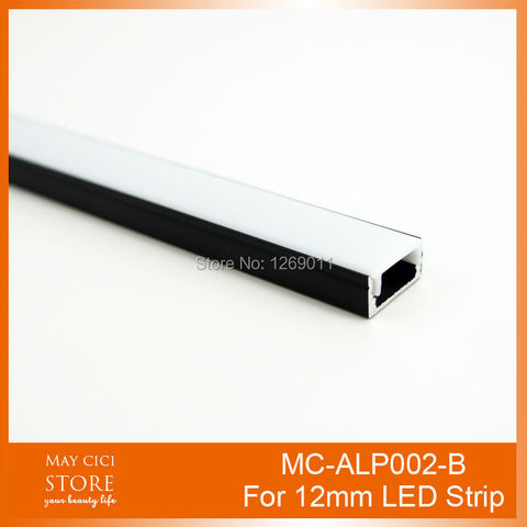 UnvarySam-bande noire Super mince de 0.5M à encastrer profil LED aluminium sans bride, à partir de 12mm ► Photo 1/4