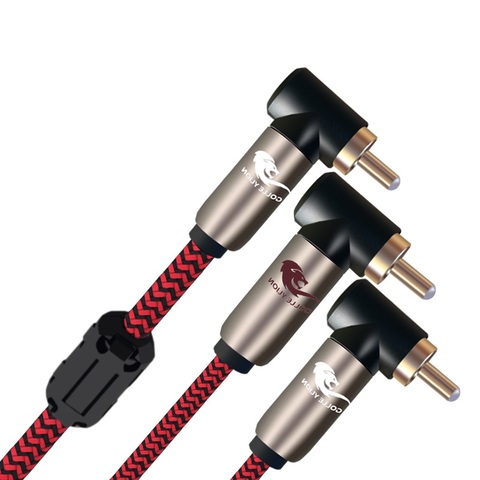 Câble Audio stéréo numérique 1 RCA mâle à 2 RCA mâle, pour caisson de basses, système Hi-Fi pour Home cinéma, ligne de séparation Y RCA 1m 2m 3m 5m ► Photo 1/6