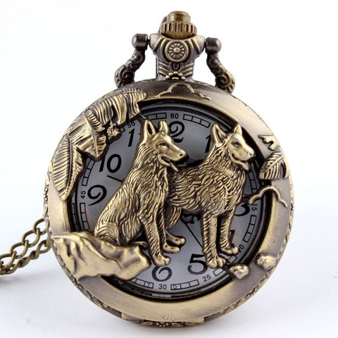 Montre de poche à Quartz rétro en Bronze, avec collier, chaîne, pendentif Cool pour femmes, montre classique de poche à Quartz ► Photo 1/6