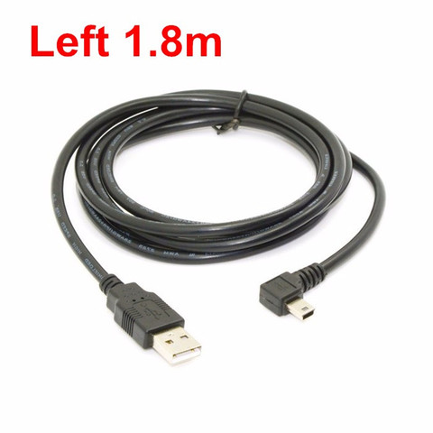 Câble USB 2.0 mâle vers Mini USB de Type B à 5 broches coudé à gauche et à droite, câble de chargement de données à 90 degrés, 6 pieds/1.8m ► Photo 1/2