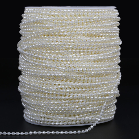 Bricolage de perles de ligne en coton 2-10 mètres | 3mm/4mm/5mm/6mm/8mm/10mm, Imitation carrée de perles, chaîne pour décoration de réception de mariage ► Photo 1/6