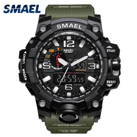 2022 SMAEL Sport montres pour hommes étanche numérique montre LED montre pour homme horloge homme 1545 montre homme grand militaire en plein air ► Photo 1/1