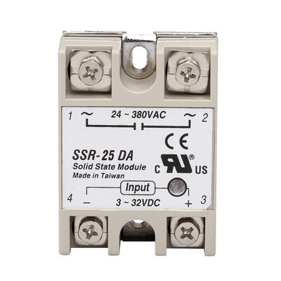 Relais industriel monophasé à semi-conducteurs SSR-25DA 25A, en fait 3-32V DC à 24-380V dc, contrôle ac SSR-25DA ► Photo 1/1