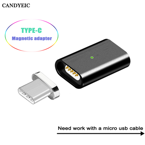 Adaptateur magnétique CANDYEIC USB Type C vers Micro pour Samsung HUAWEI HONOR MOTO XIAOMI REDMI REALME ONEPLUS chargeur adaptateur USB C ► Photo 1/6