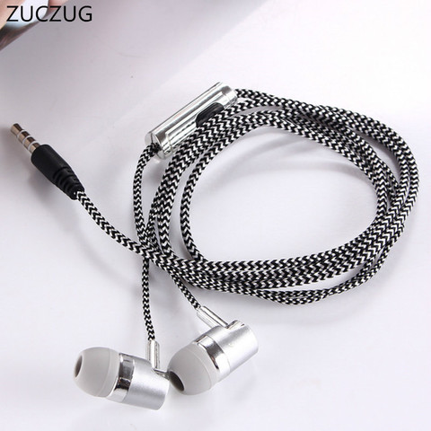 ZUCZUG ecouteur pour MP3 MP4 câblage caisson de basses casque oreille tressé corde fil tissu corde bouchon d'oreille isolation du bruit écouteur mains libres ► Photo 1/6