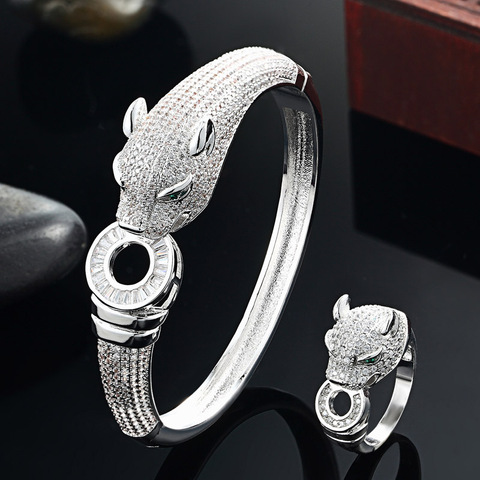 Blucome marque de luxe léopard Animal Bracelet pour hommes accessoires parfait zircon cubique bijoux de mariage femmes Bracelet et bracelets ► Photo 1/6
