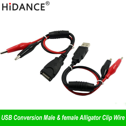 USB Alligator clips Crocodile fil Mâle/femelle à USB testeur Détecteur DC mètre de Tension ampèremètre capacité power meter moniteur, etc ► Photo 1/6