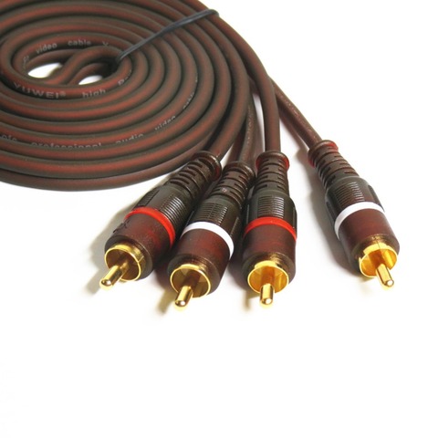 Câble AV cuivre 99.99% sans oxygène 2RCA à 2RCA Jack câbles Audio mâle à mâle câble RCA Aux 1.5m 2m 3m 5m câble Rca stéréo ► Photo 1/3