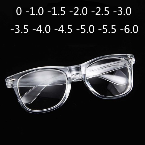 Lunettes de myopie, finition transparente, cadre en plastique blanc, 2140 lunettes dioptères 0-1/2-2/2-3/0.5-4-5/1.5-6 ► Photo 1/4