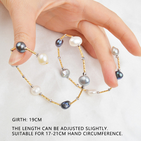ASHIQI réel naturel eau douce Baroque perle Bracelets et Bracelets pour les femmes bijoux cadeau ► Photo 1/6